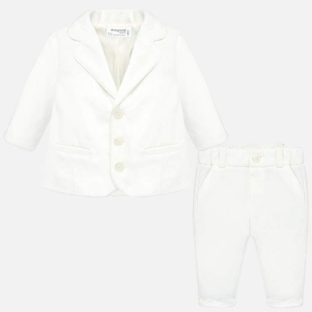 Mayoral Baby Boy Ivory Velvet Suit